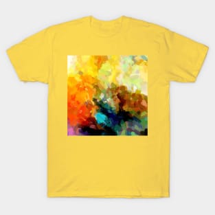 Orange Sunset Fire Abstract Painting T-Shirt